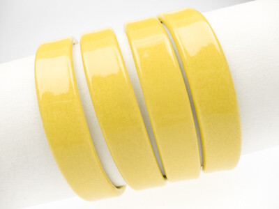 Recycled Leather aprx 10x2mm - yellow (glossy)