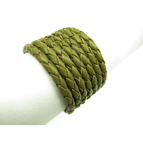 Braided Bolo Leather Cord Olive