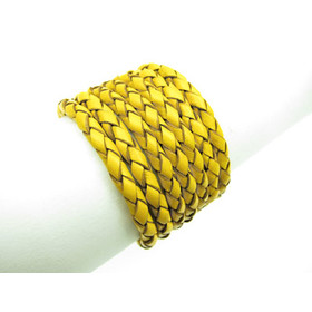 Bright Yellow, 5mm Round Leather Cord, sold by the foot – Nature Beads