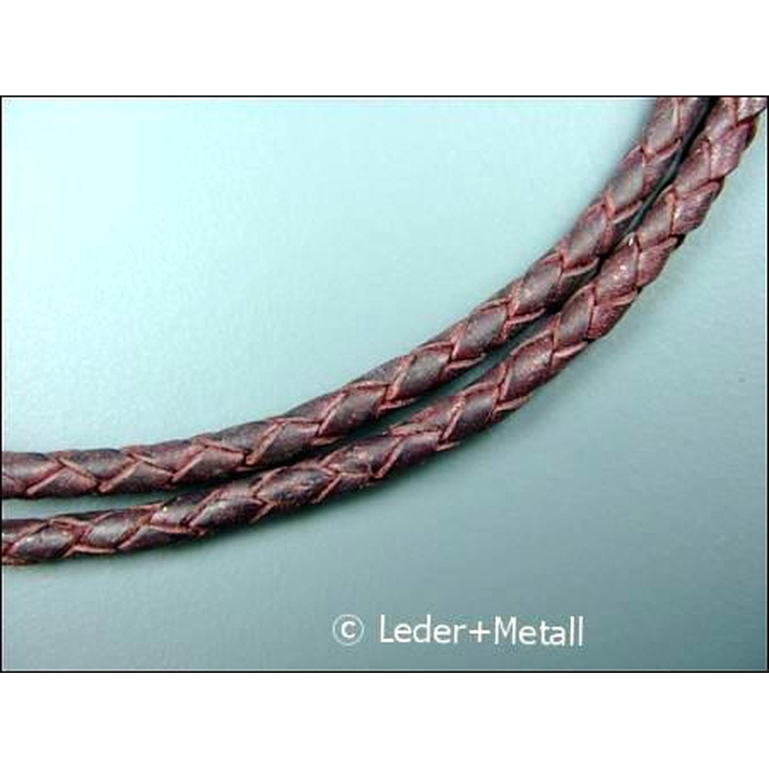 Round braided leather cord Ø4,0mm - saddle brown, 5,80 €