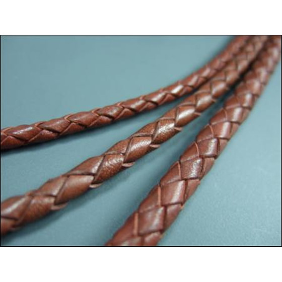 Round braided leather cord Ø5,0mm - orange, 7,90 €