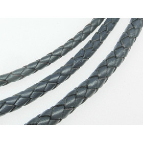 Round braided leather cord Ø4,0mm - black, 5,95 €