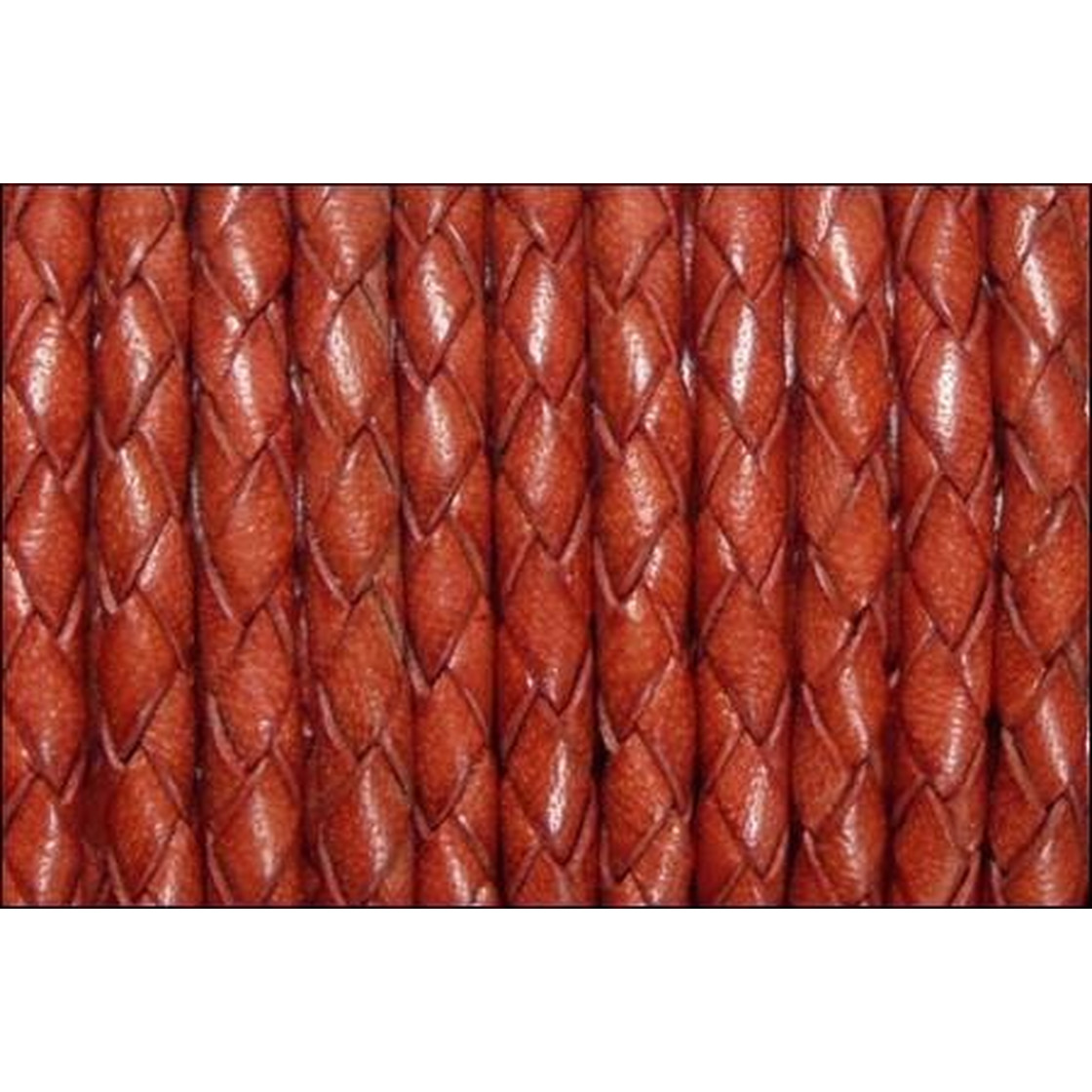 Round braided leather cord Ø5,0mm - coral red, 7,38 €