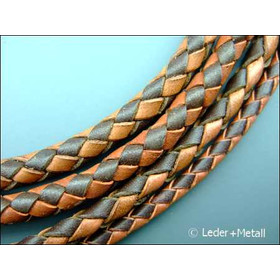 Round braided leather cord Ø2,5mm - saddle brown, 4,60 €