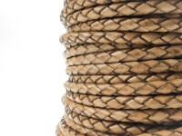 Round braided leather cord Ø6.0mm - antique light brown