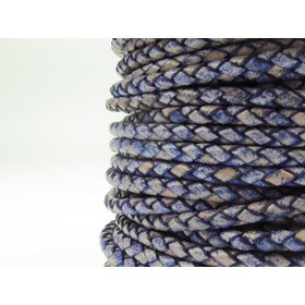 2meter 5mm/6mm Navy Braided Leather Lace Cords Strands Strings for