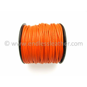 Round braided leather cord Ø3,0mm - orange, 5,52 €