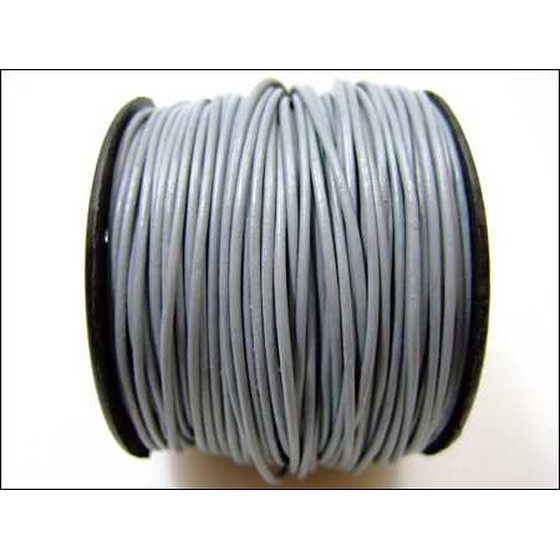 25 Mtr. Round leather cord Ø1,5mm - grey, 15,35 €