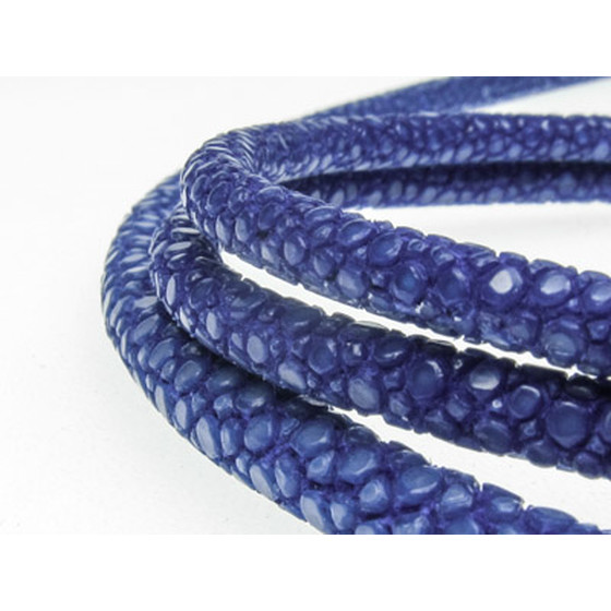 4mm Gray and Blue Dual-tone Braided Leather Cord for Jewelry
