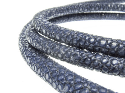 Stingray Leather Cord 4mm (Length: 43-45cm) - navy