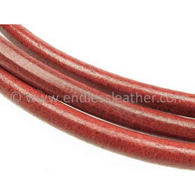 Round braided leather cord Ø4,0mm - antique red brown, 5,80 €