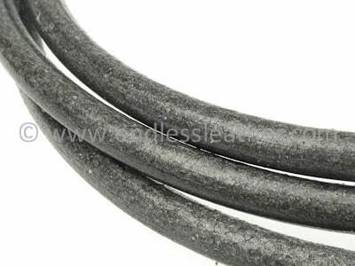 Regaliz leather cord, high quality Ø8,0 x 6,0mm - grey