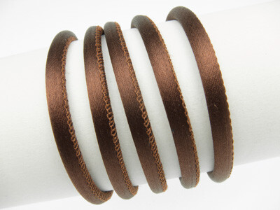 Silk Cord round stitched 5mm - brown