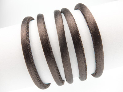 Silk Cord round stitched 5mm - dark brown
