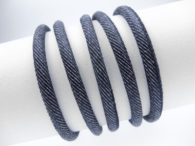 Raw Denim Jeans Cord round stiched 5.0mm - blue