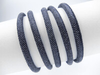 Raw Denim Jeans Cord round stiched 5.0mm - blue