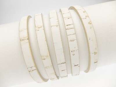 Cork Cord 10x2mm - pastel white