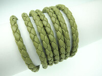Nappa round braided, superior quality Ø4,0mm - cactus