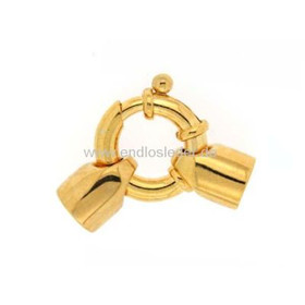 Gold Plated Bronze Jewelry Spring Rings with End Caps