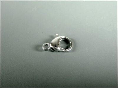 Clasp, lobster claw, stainless steel, length: 10mm