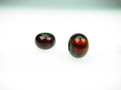 Big Hole Bead Murano, Ø-inside 5,0mm - silver/dark topaz