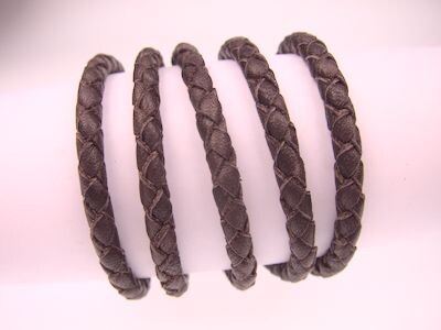 Eco Cord® Organic Nappa round braided, very soft Ø4.0mm - castagno