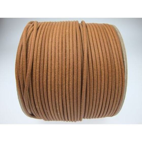 Round leather cord, high quality Ø2.5mm - natural, 2,70 €