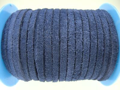 Suede lace 4.0 x 1.5mm, high quality - denim blue