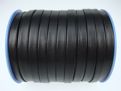 Recycled Leather folded aprx. 7.0mm x 1.5mm - black