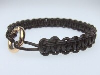 Bracelet made of kangaroo leather in dark brown with snap ring