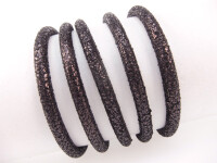 Leather "Crackle" round stitched 4.0mm - dark brown (matte metallic)