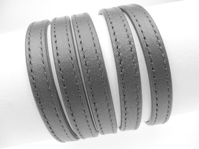 Nappa lace double stitched 7,0 x 2,0mm - carbon