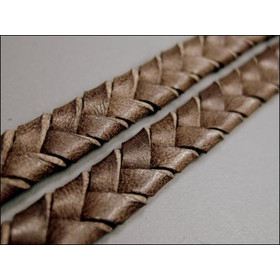 Flat Braided Leather Light Brown