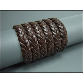 Leather cord flat braided Ø15,0mm x 4mm - black, 22,20 €